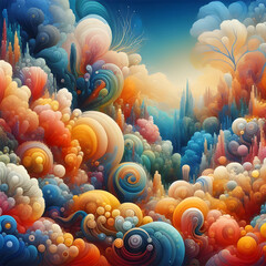images of coral reefs in the ocean,the beautiful,surrealism and abstract artwork,Generative AI 