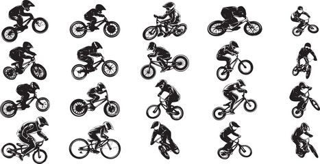 BMX Cycle Vector Graphic Pictogram Symbol Clip Art. Doodle Sketch Black Sign isolated on white background