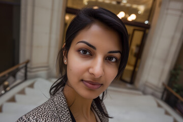 Beautiful Diverse Businesswoman in Urban Setting