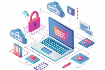 Innovative cloud computing technology providing secure data storage and encrypted connections for advanced cybersecurity and privacy