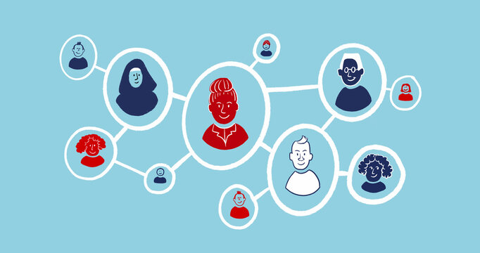 Business people networking together