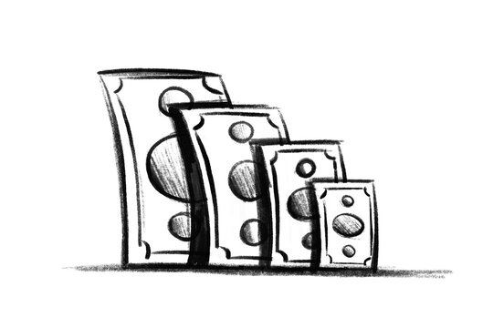 Money cash like stairs. Financial progress, prosperity.