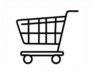 grocery cart vector icon on white background, logo food
