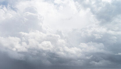 Clouds and clear skies on a hot summer day. Evolution clouds called cumulus congestus