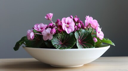Pink African Violet Flower Arrangement