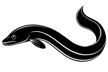 eel fish vector silhouette illustration