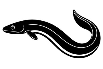 eel fish vector silhouette illustration