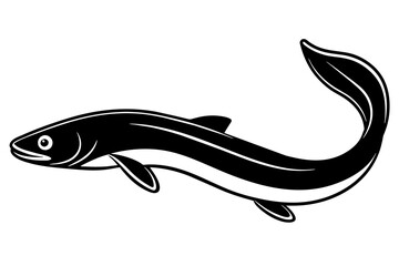 eel fish vector silhouette illustration