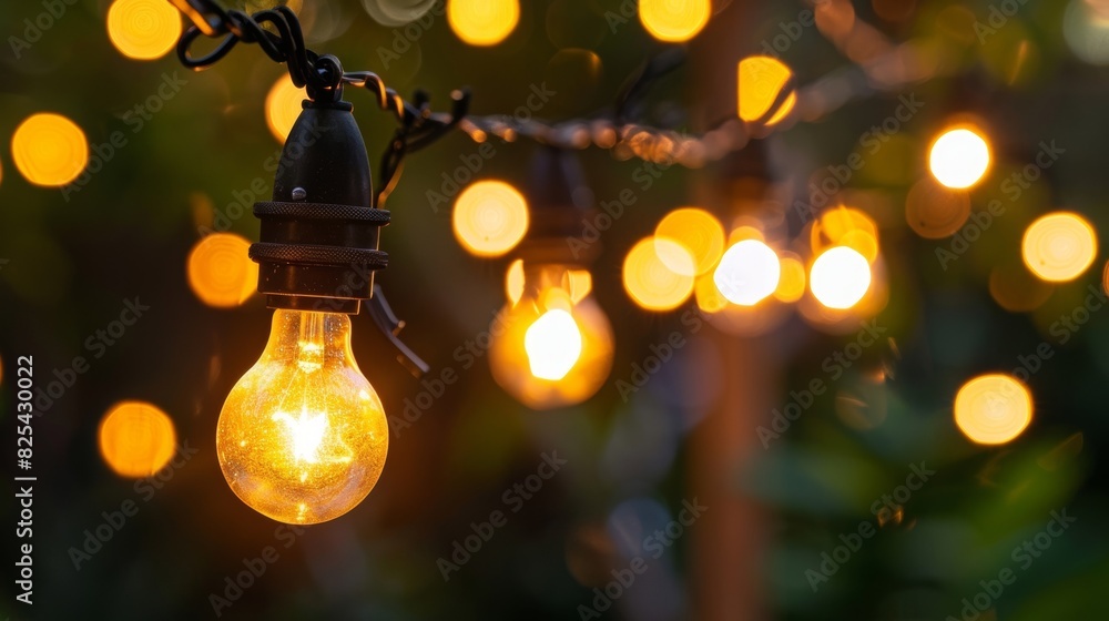 Poster the soft glow of ling string lights overhead setting the mood for a cozy and intimate gathering.