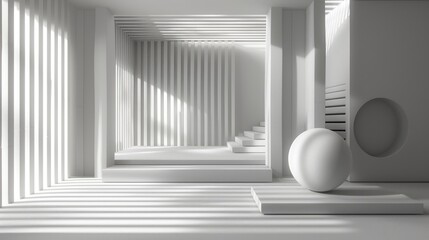 A composition of a three dimensional gray interior