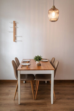 prepared table in a restaurant with a nice decoration
