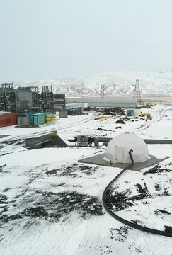 Carbon capture plant and sequestration storage dome pipe