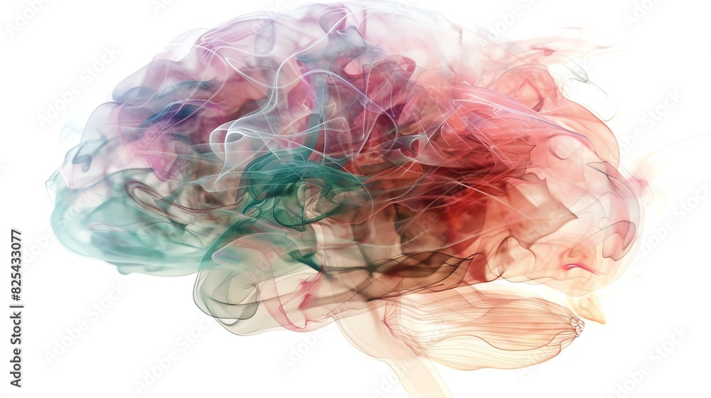 Poster abstract colorful brain illustration with a creative blend of vibrant colors representing cognitive 