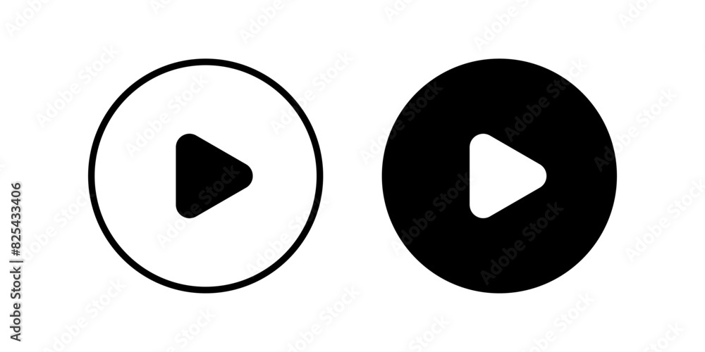 Aufkleber play button icon set. for mobile concept and web design. vector illustration