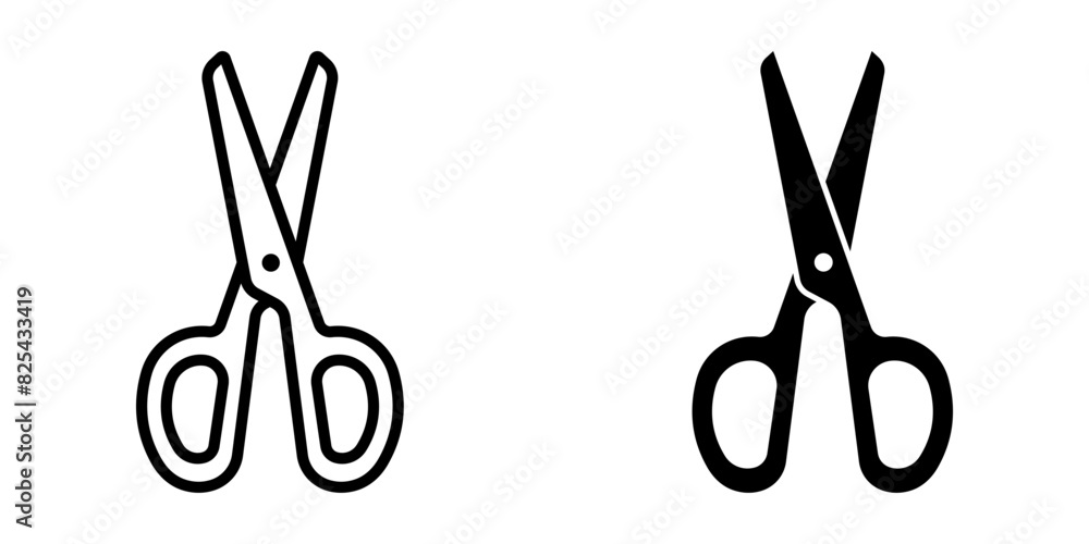 Poster scissors icon set. for mobile concept and web design. vector illustration
