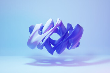 Abstract blue and purple ribbon sculpture