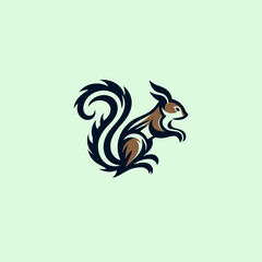 squirrel logo icon concept design