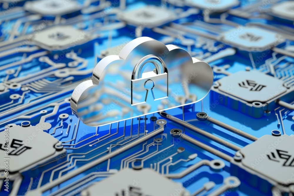 Poster advanced cloud computing solutions providing secure data storage, privacy, and robust cybersecurity 