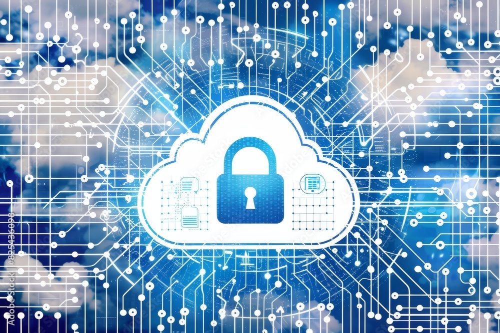 Aufkleber high tech cloud infrastructure ensuring secure data storage, privacy, and robust cybersecurity measu