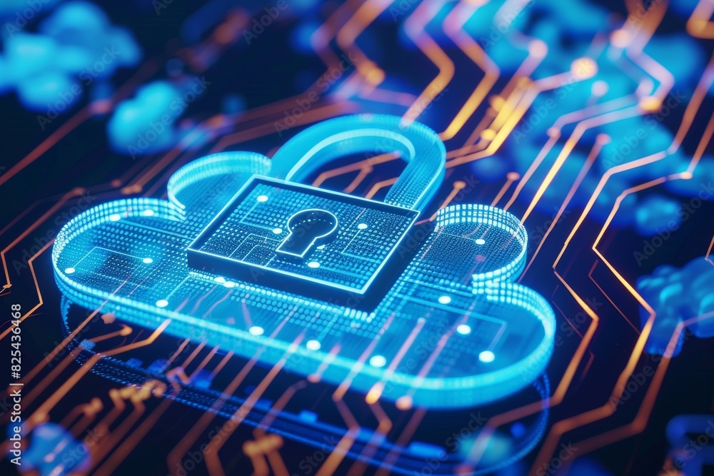 Aufkleber high tech cloud infrastructure ensuring secure data storage, privacy, and robust cybersecurity measu