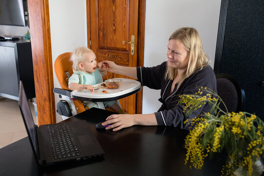 Multitasking woman