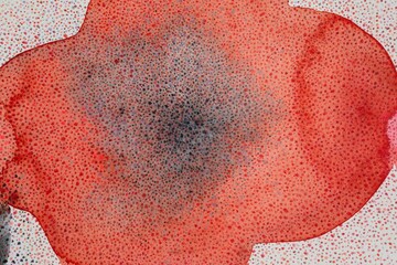 Red and black pointillism art