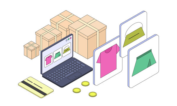 Online shopping, looking at clothes on web pages.