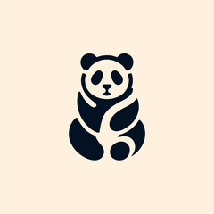 panda logo design concept icon