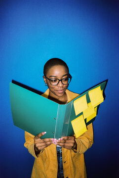 Creative woman with idea folder 