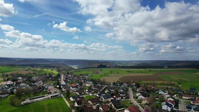 Aerial view of the Reichenbuch district in Mosbach town in the north of Baden-Wurttemberg, Germany