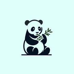 panda logo design concept icon