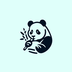 panda logo design concept icon