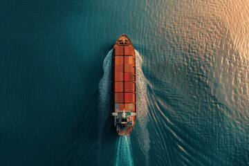 Cargo ship with the process of sending products background