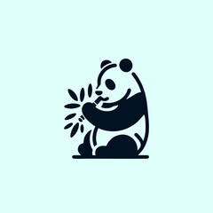 panda logo design concept icon
