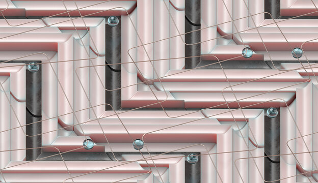 Spheres, stripes and gold wire.