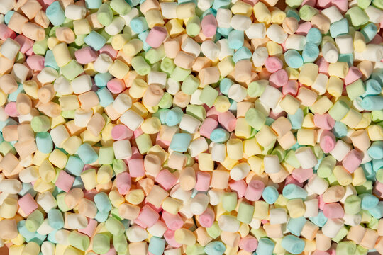 Colorful mini marshmallow close-up