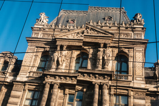 Fractured reflection of a baroque building.