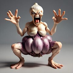 3d rendered illustration of a garlic