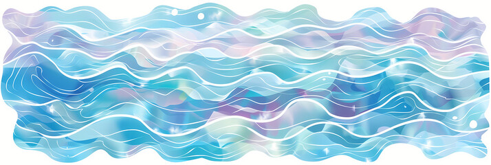 Obraz premium Wave-inspired watercolor patterns with calming hues of blue and violet 