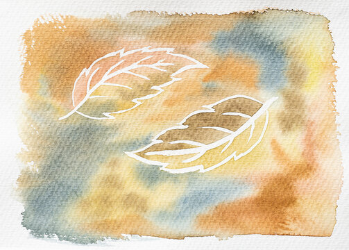 Autumn watercolor foliage