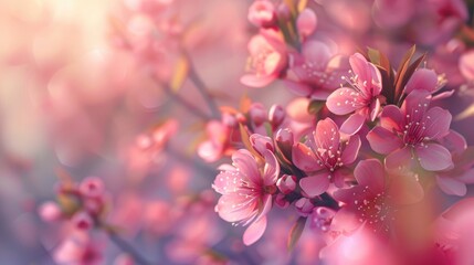 Naklejka premium The fragrance of spring is brought by flowers