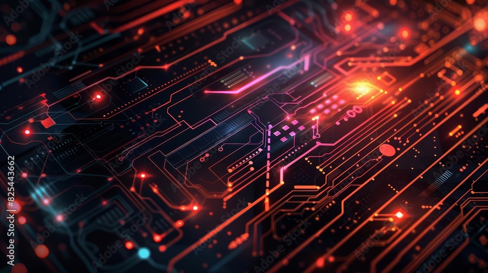 Poster futuristic technology background circuit board pathways aigenerated abstract