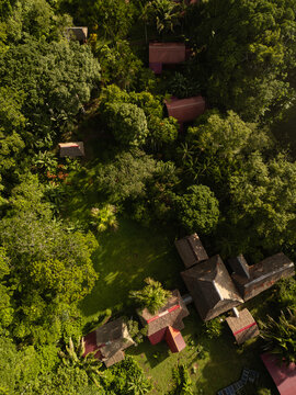 Aerial View of Eco Lodge in amazon Jungle