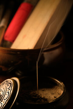 Closeup of traditional Chinese incense