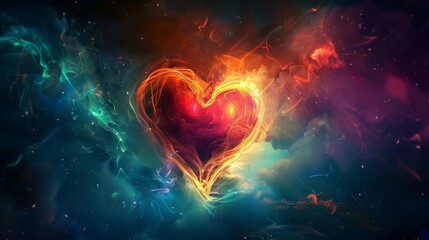 heartbeat concept with life inside heart symbolizing vitality love and the essence of being digital illustration