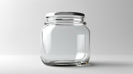highly detailed empty glass jar isolated on white background hyperrealistic 3d illustration