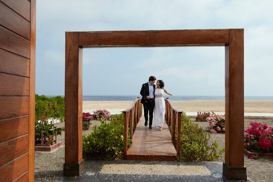 Lovely couple on wedding day 