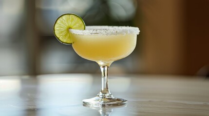 Close Up of a Margarita in a Glass