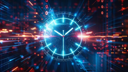 abstract concept of digital clock displaying time data symbolizing effective time management and efficient business planning vector illustration