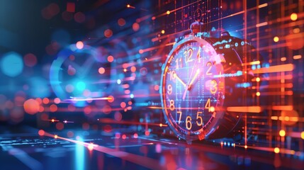 abstract concept of digital time management planning for business 3d illustration